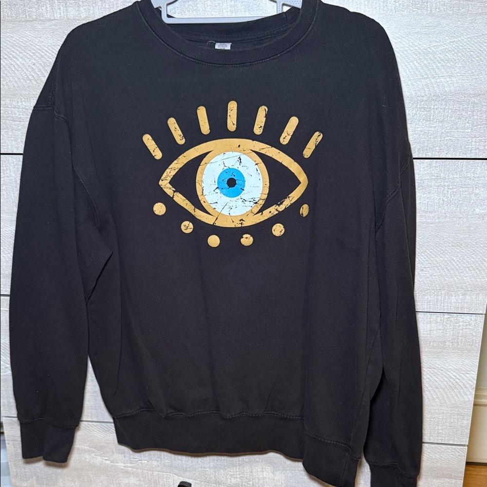 Black Evil Eye Graphic Women Sweater